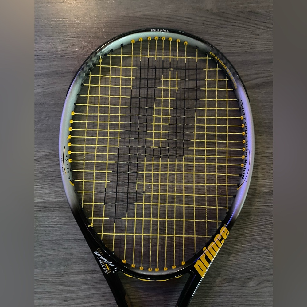 Prince Rage Titanium Racket in Black and Yellow - Picture 3 of 7
